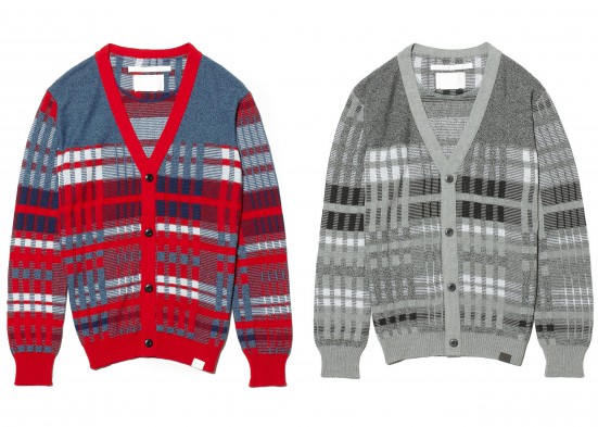 BIG CHECK JACQUARD PATTERN KNIT CARDIGAN